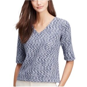NWT ANN TAYLOR Diamond Weave V-neck Top